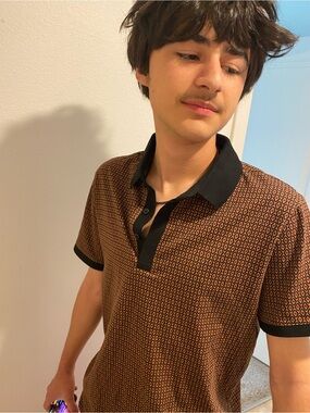Never worn my Express Men's Polo in Rust with Black Trim